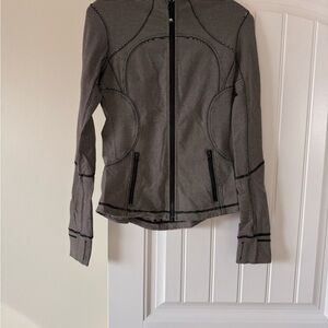 Striped Black & White Zip-Up Jacket - Women